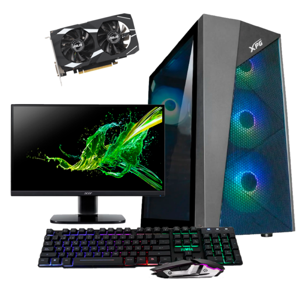 COMBO RYZEN 5 5600XT RAM DRR4 16GB RGB 512GB M.2 RTX 3050 6GB MONITOR 24"